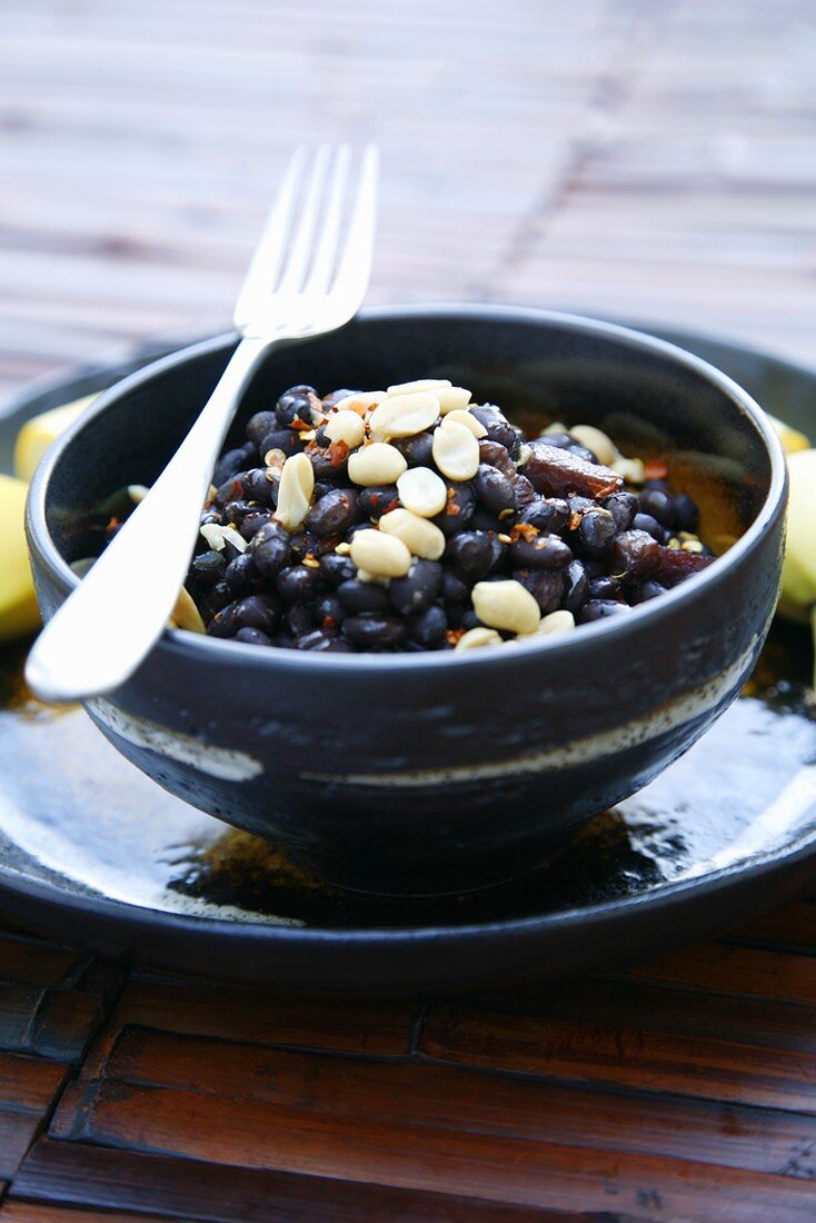 Black beans with bacon, peanuts, chilli (Namibia, Africa)