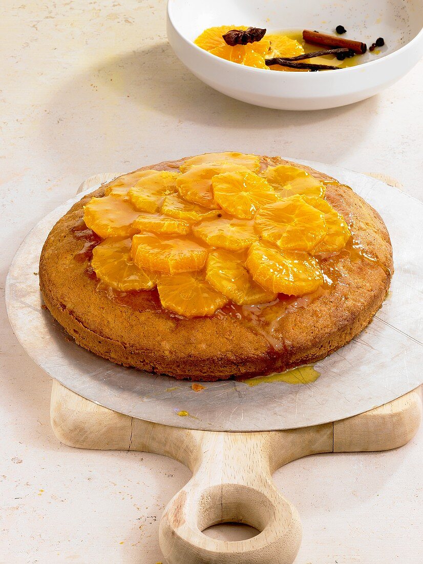 Orange walnut cake