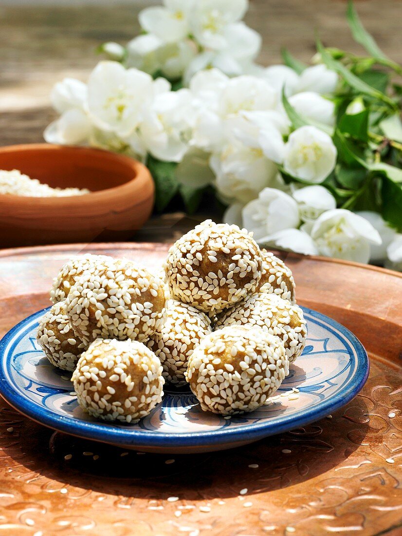 Walnut and sesame seed balls (North Africa)