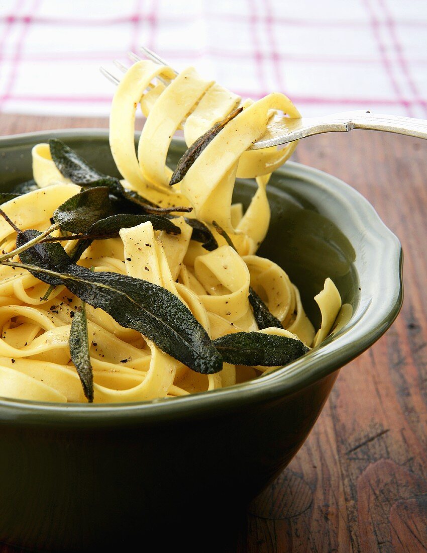 Tagliatelle with sage butter