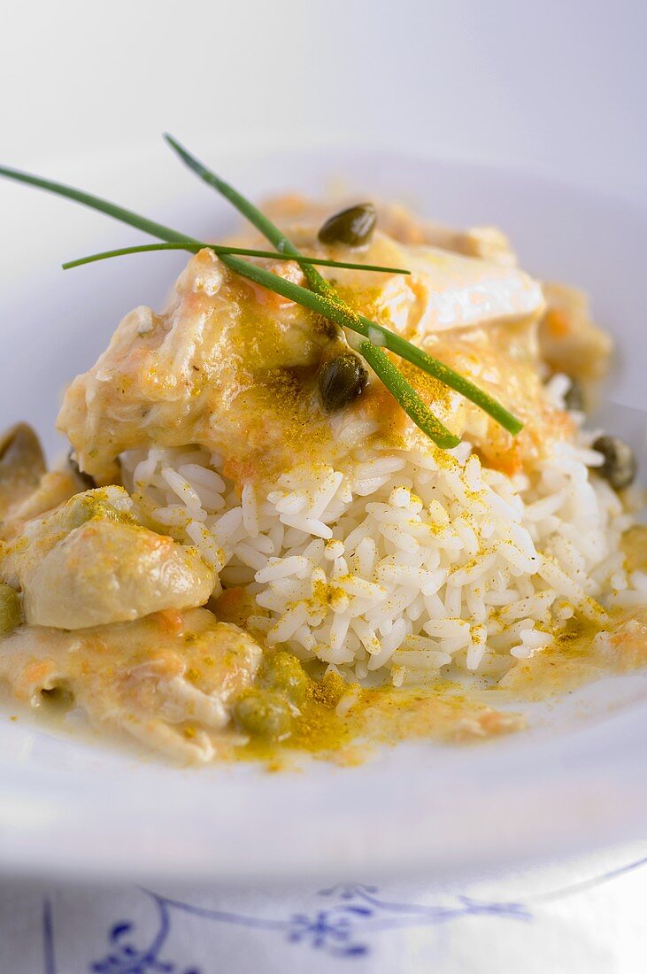 Chicken fricassee with rice