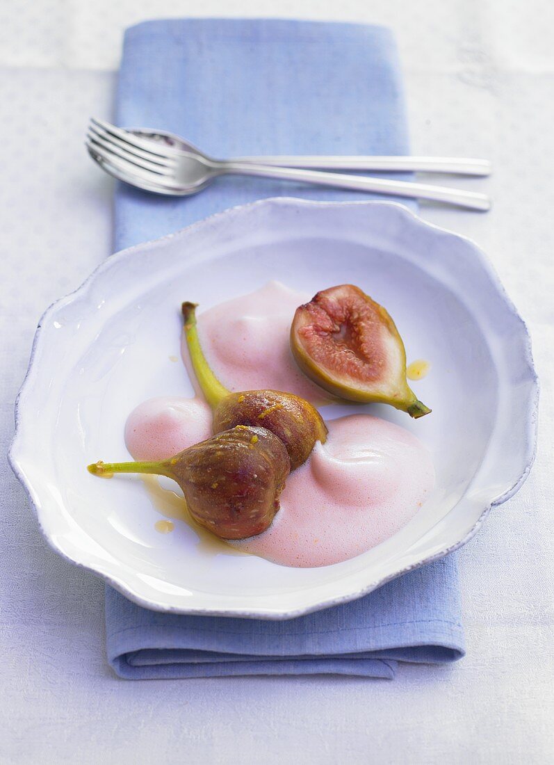 Figs with Campari foam