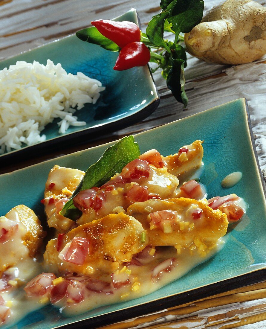 Chicken breasts with coconut sauce