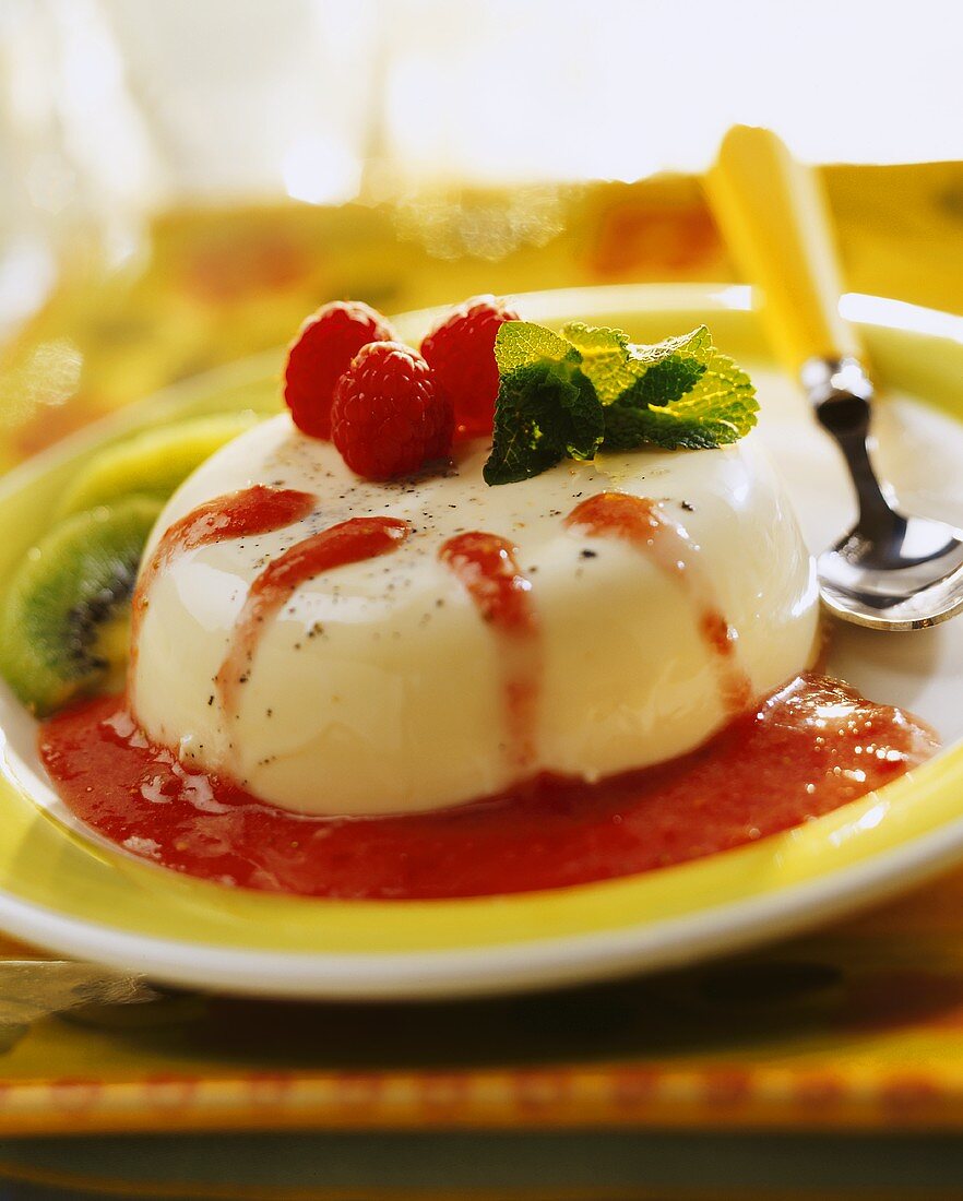 Panna Cotta alla frutta (Sahnecreme mit Früchten, Italien)