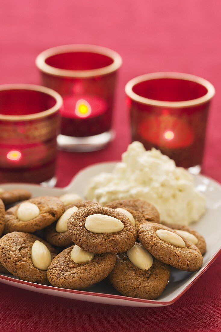 Swedish almond biscuits with dip for Christmas