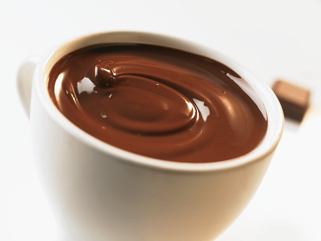 Melted chocolate in a cup