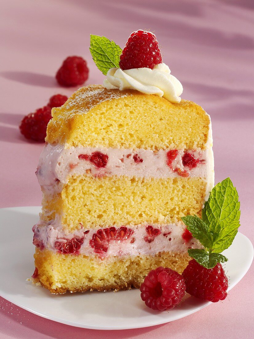 Piece of raspberry cake