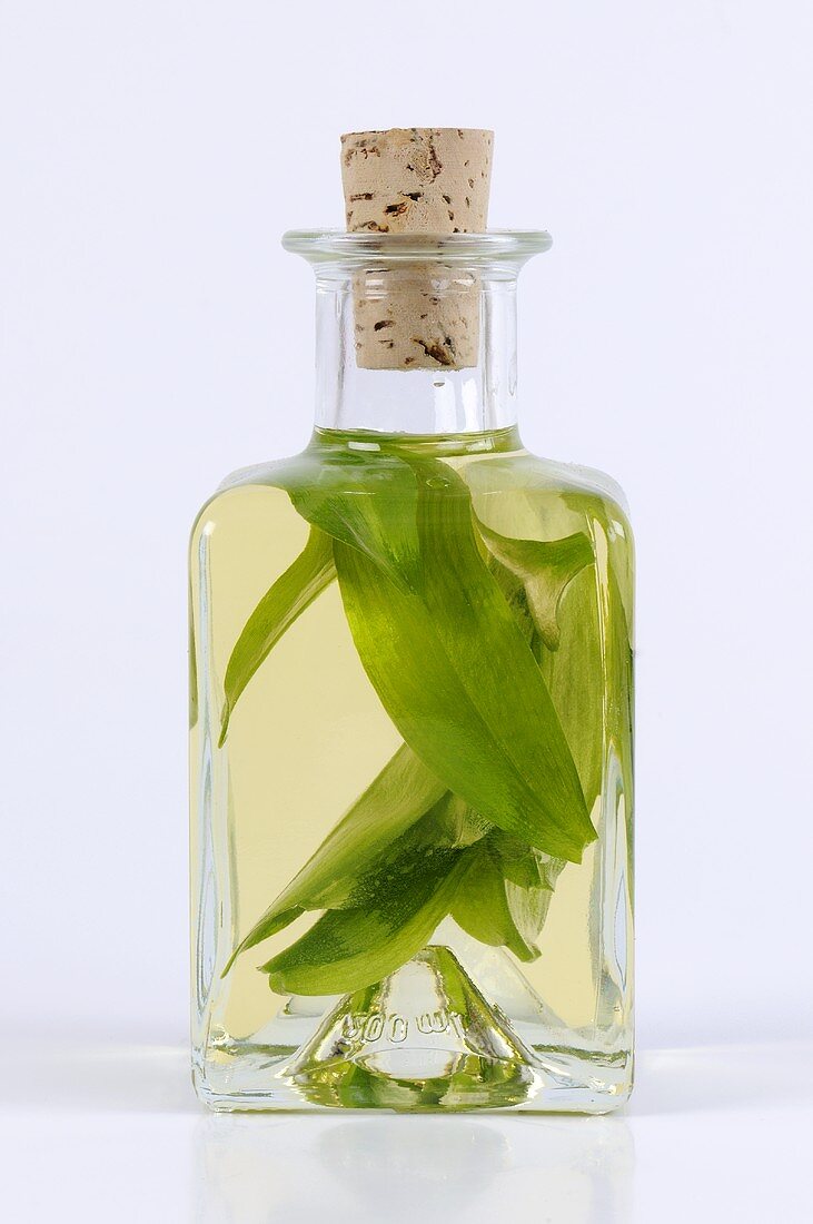 Ramsons (wild garlic) oil in bottle
