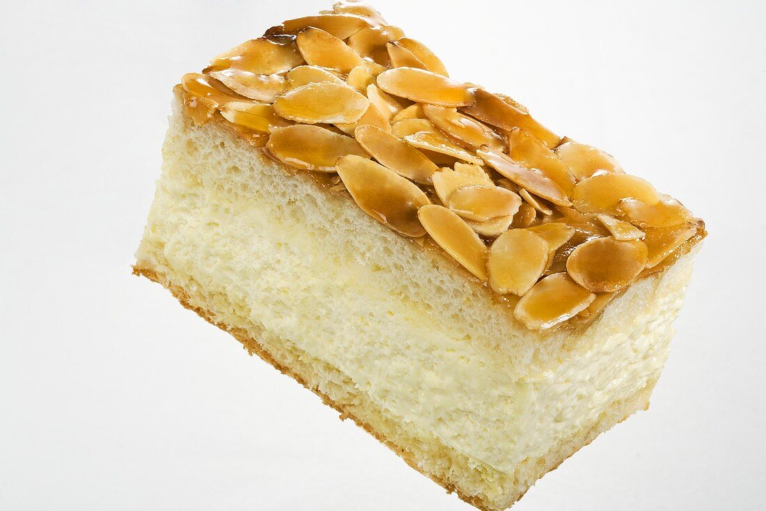 Bienenstich ('Bee sting cake') with flaked almonds