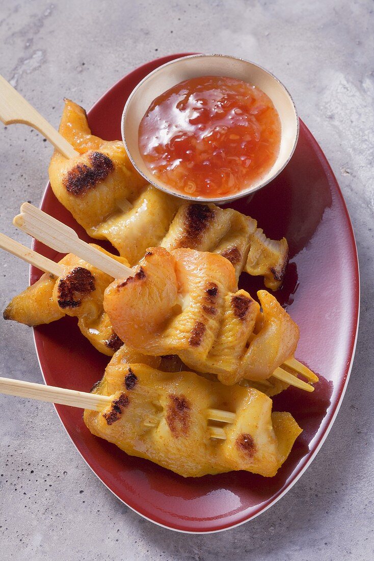 Satay with chilli sauce