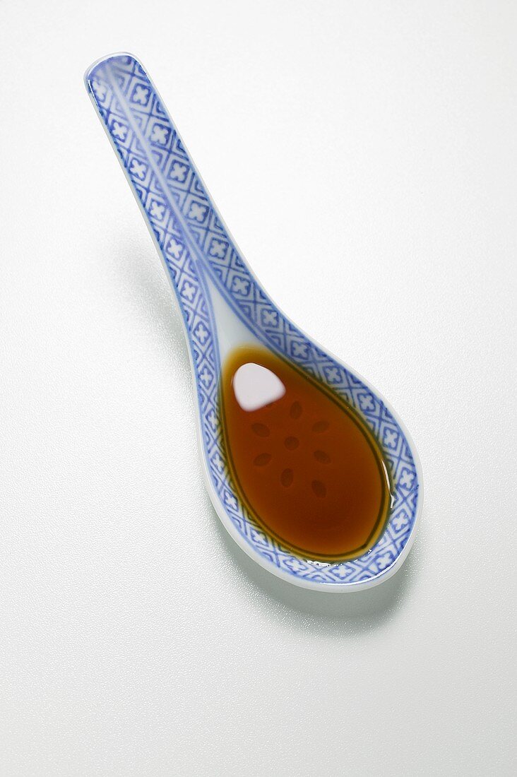 A spoonful of soy sauce from above