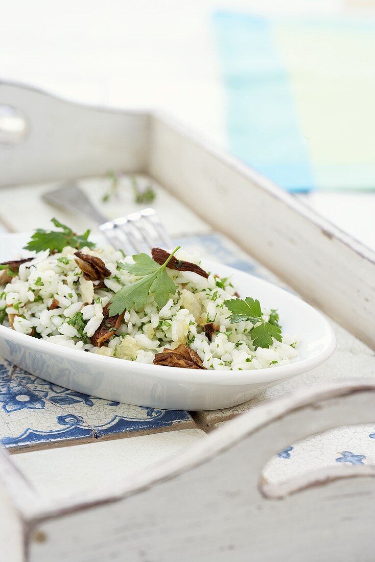 Risotto with shellfish and parsley