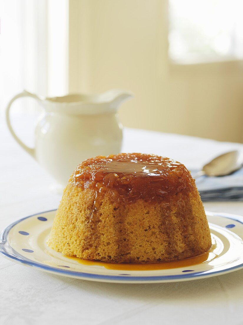 Steamed pudding with caramel sauce