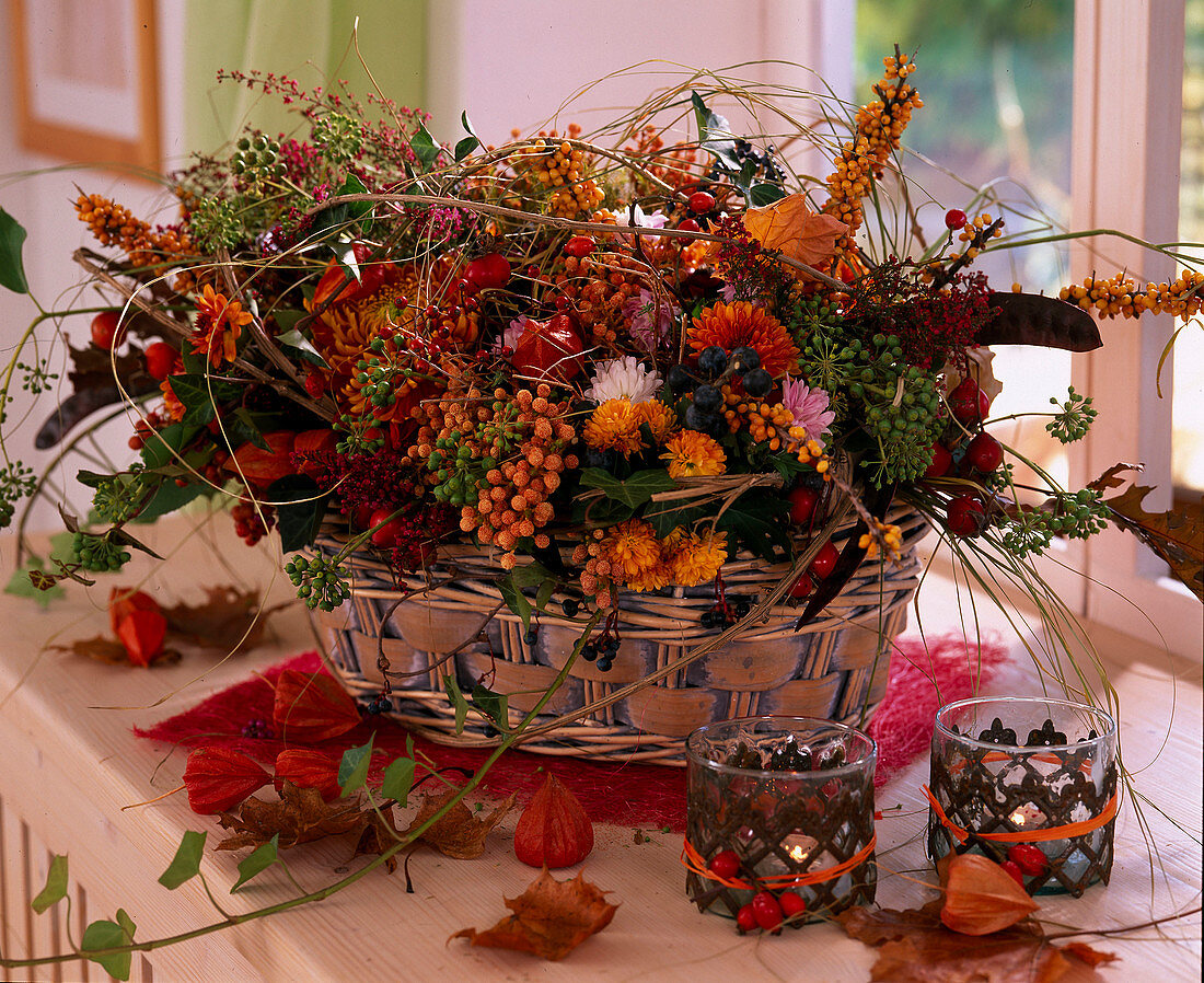 Autumnal arrangement with berries