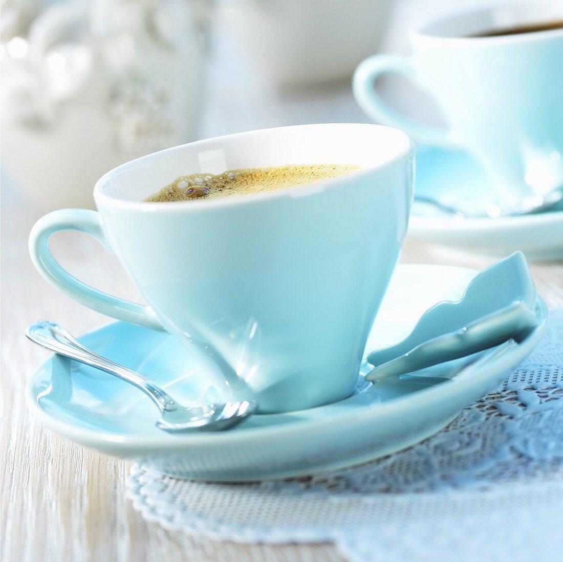 Espresso in pale blue cup