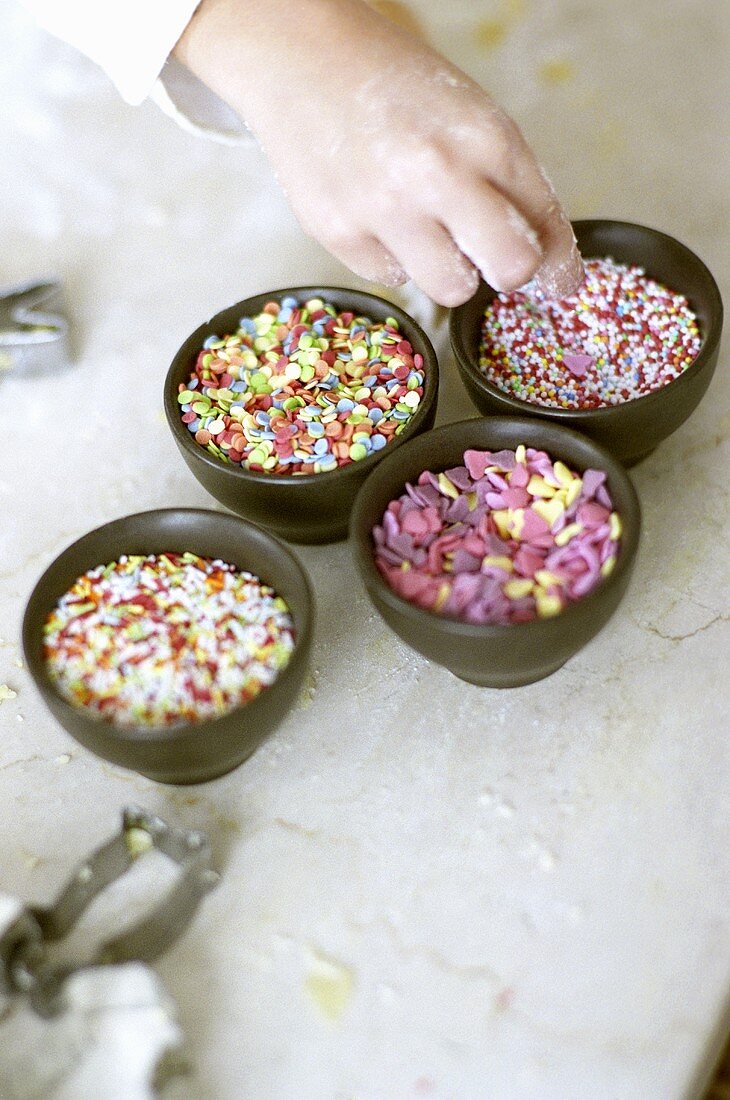 Sprinkles: 100s and 1000s, sugar sequins & sugar hearts