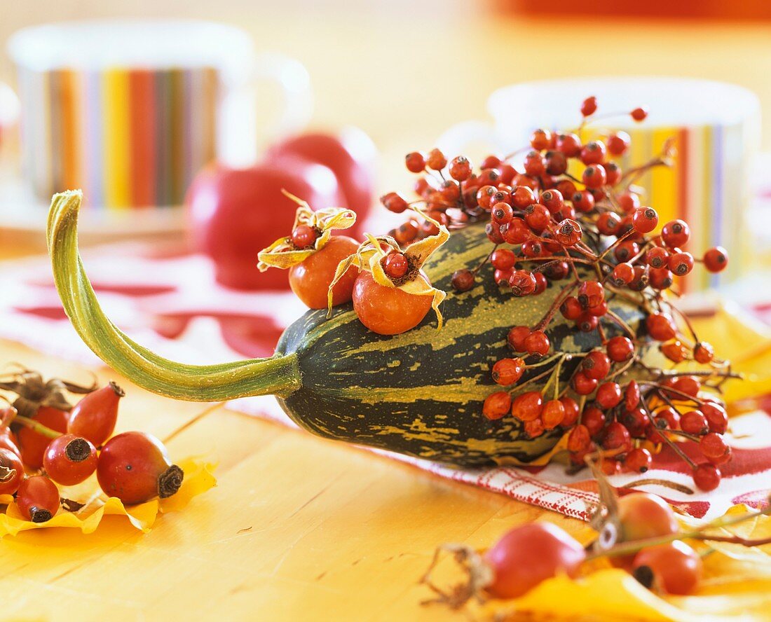 Ornamental gourd decorated as mouse