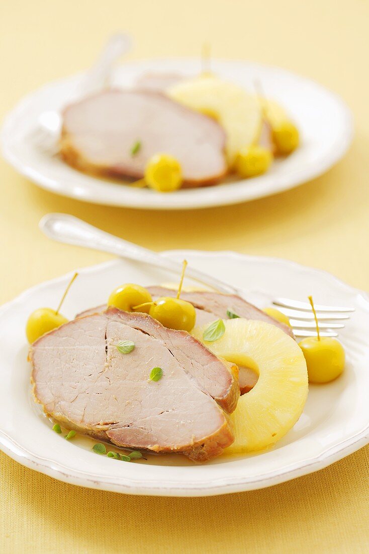 Ham with pineapple