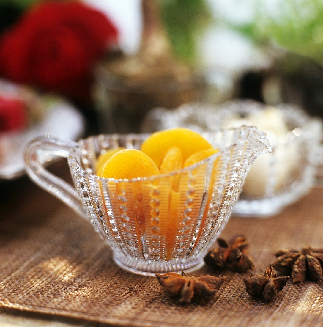 Dried apricots and star anise