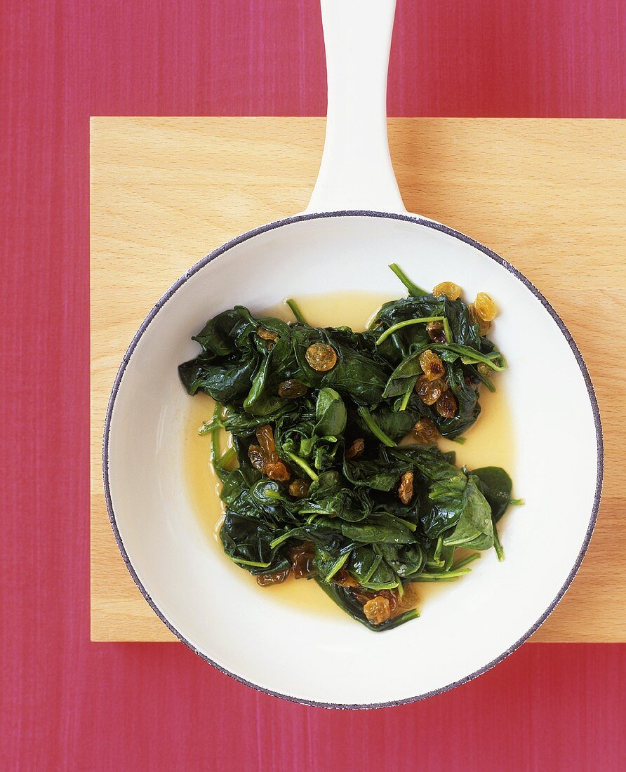 Spinach with sultanas
