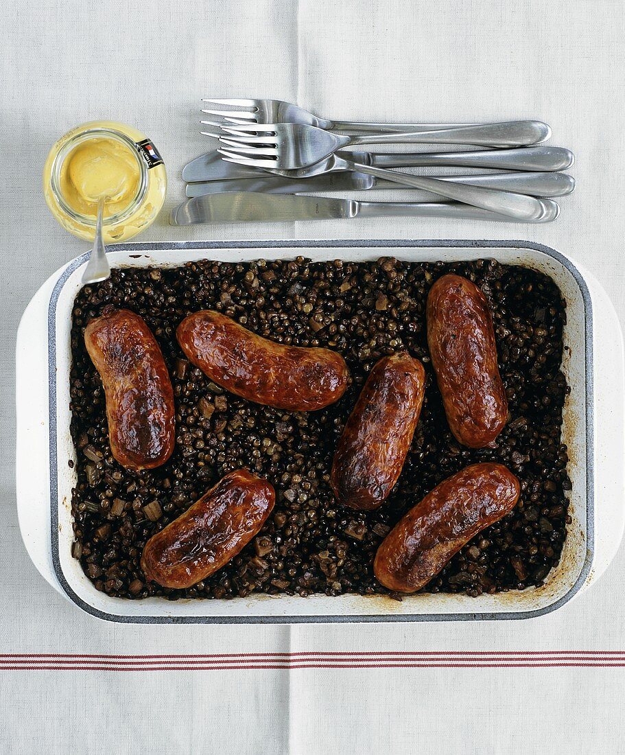 Lentils and sausages