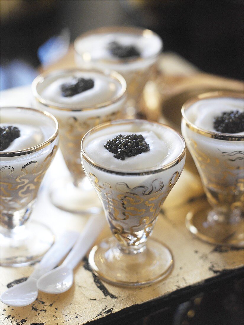 Cauliflower cream with caviar