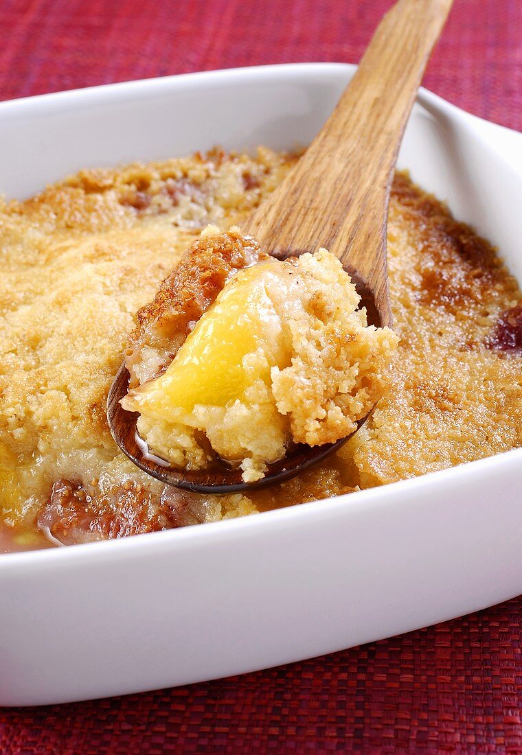 Fig and peach crumble