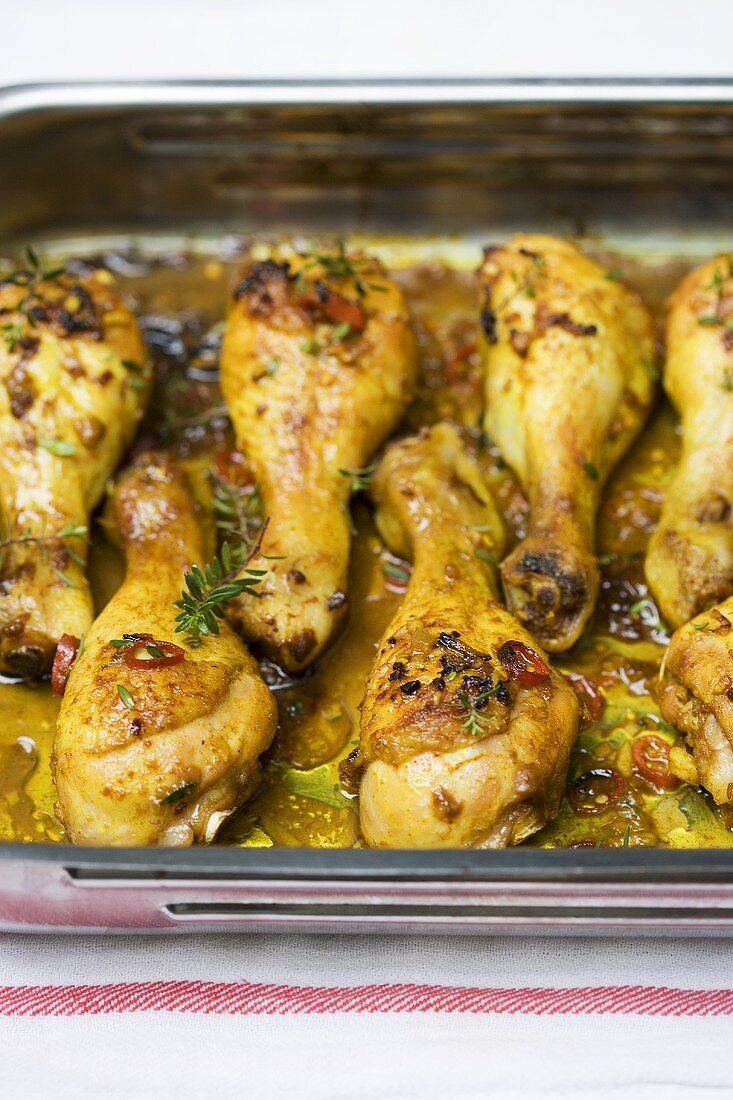 Spicy roast chicken legs