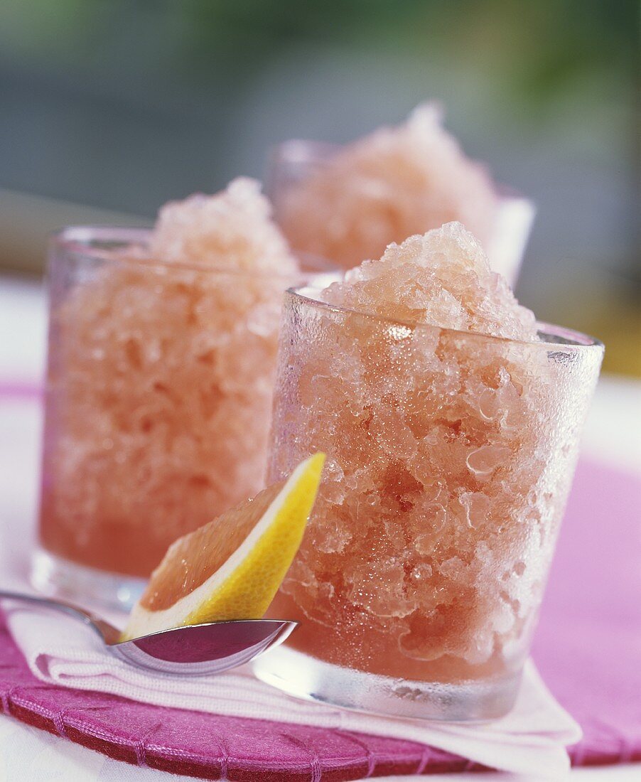 Campari and grapefruit granita