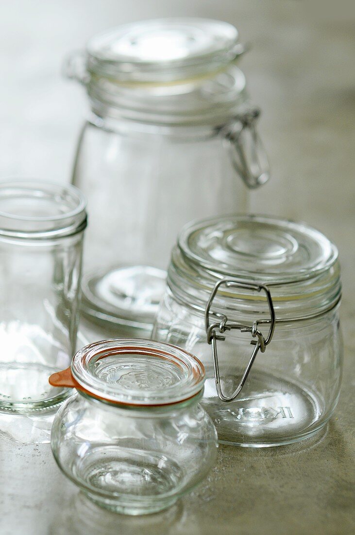 Preserving jars of various sizes