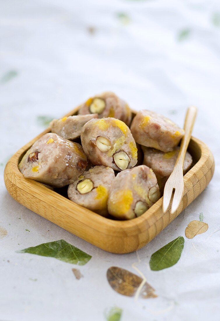 Sausage with dried fruit