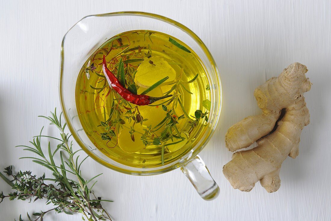 Home-made herb oil