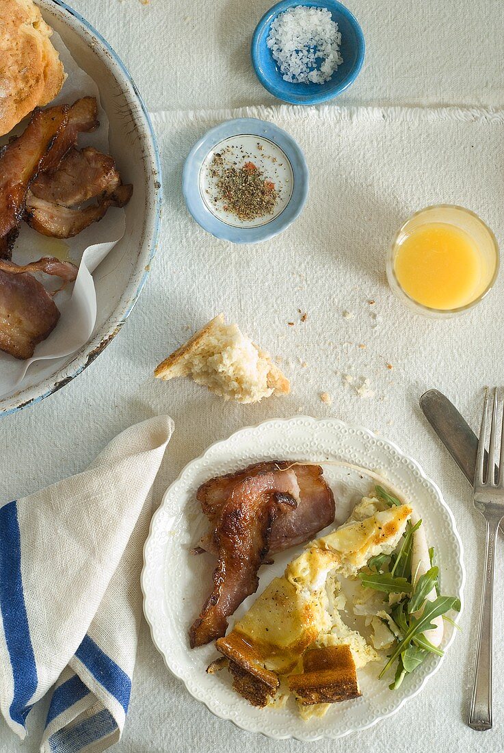 Kortoffeltortilla mit Speck zum Frühstück