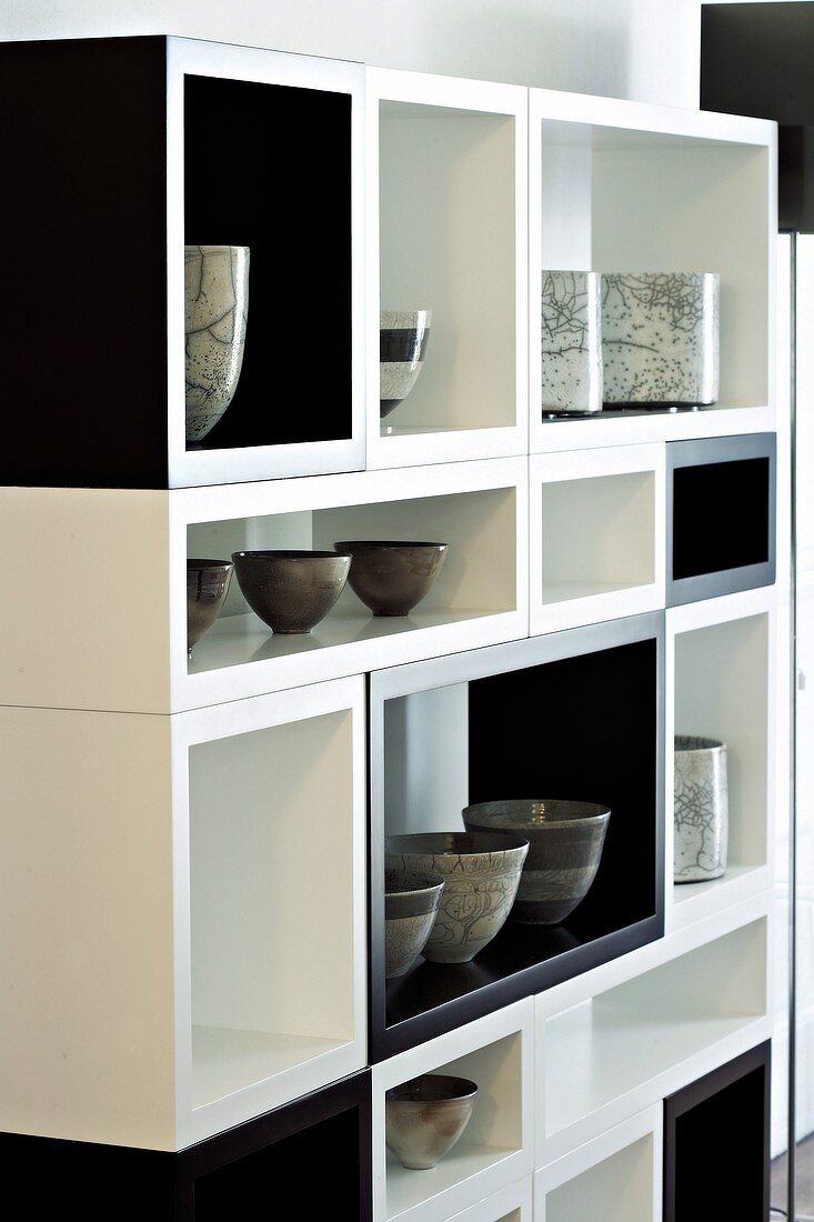 Shelving with ornaments