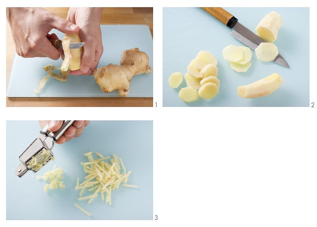 Preparing ginger