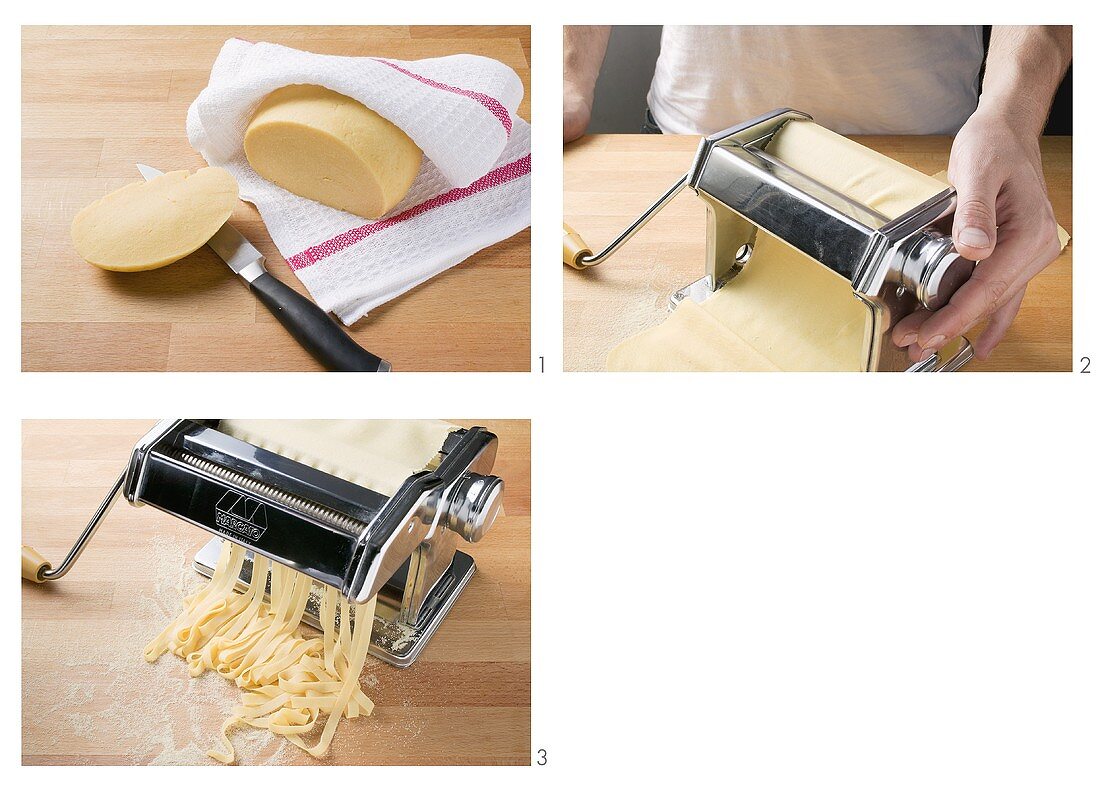 Making ribbon pasta