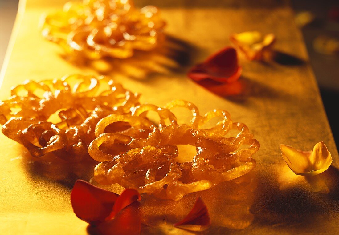 Jalebis (Sweet deep-fried pastry spirals in saffron syrup, India)