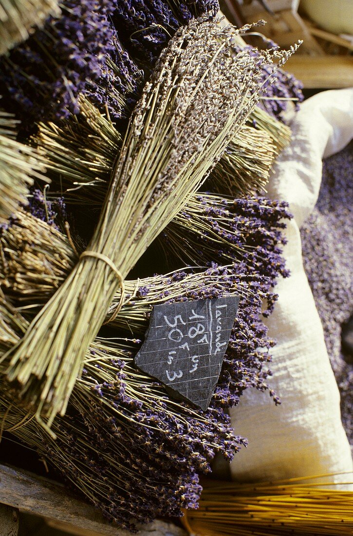 Lavender on a market stall in Provence