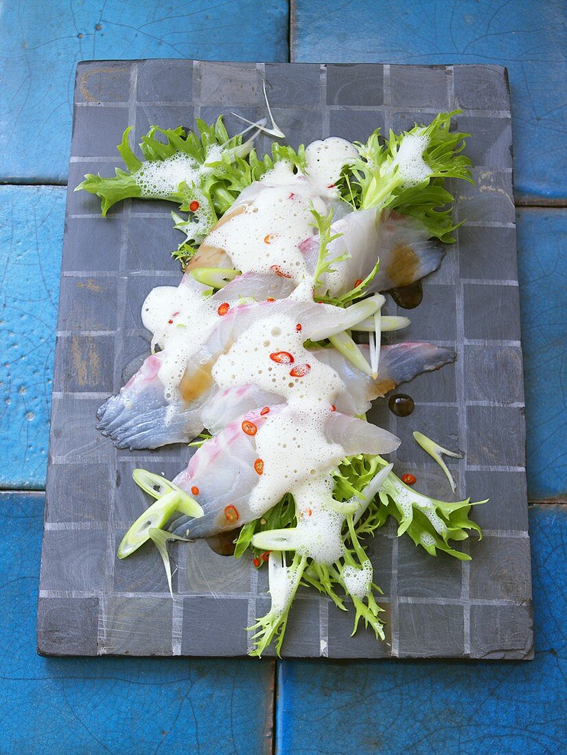 Sea bream sashimi salad