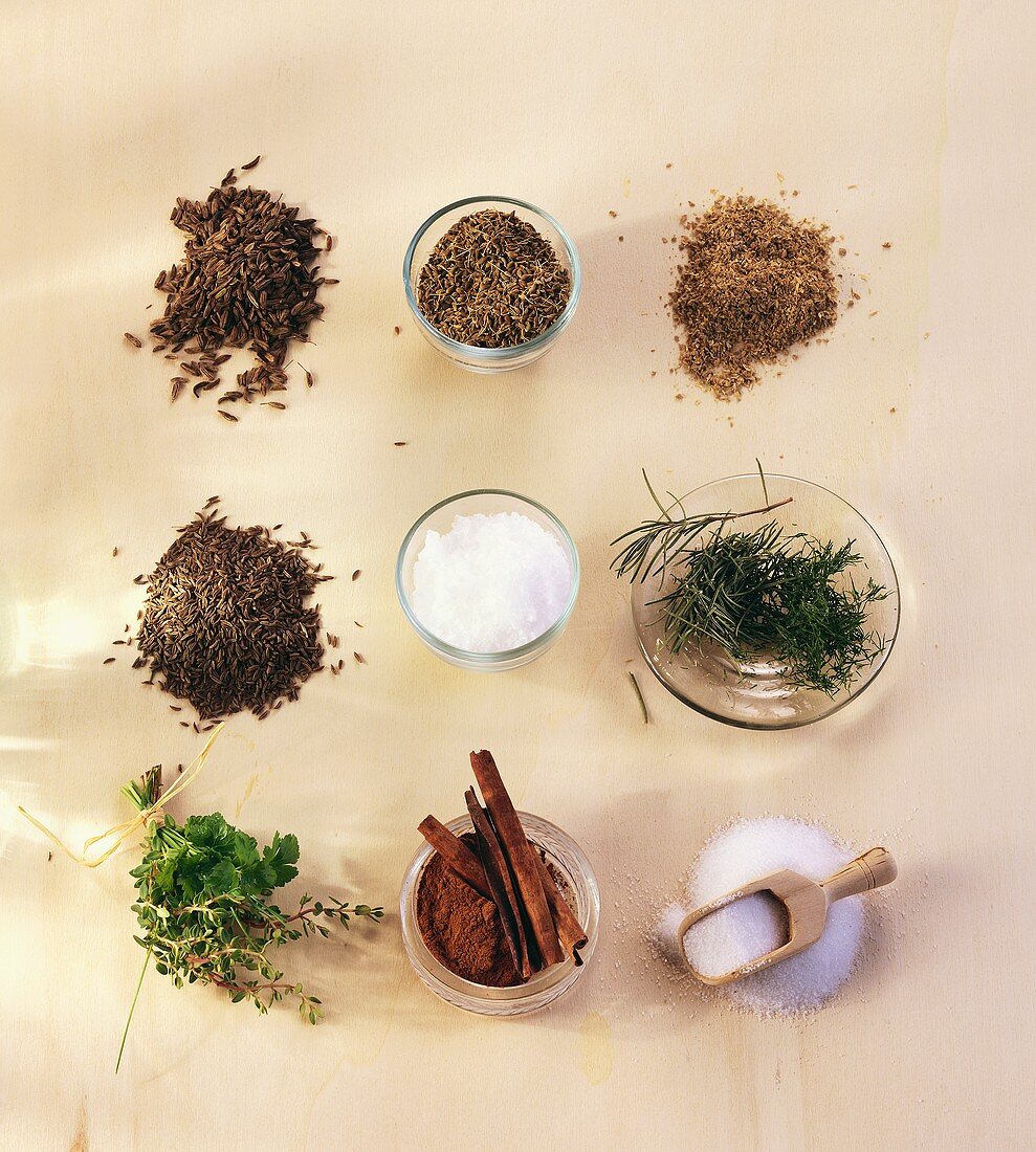 Herbs and spices used in bread-making