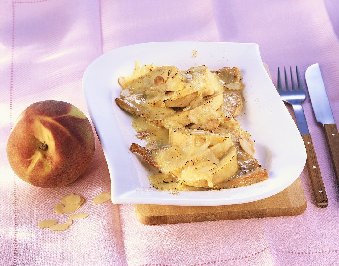 Putenschnitzel mit Pfirsich