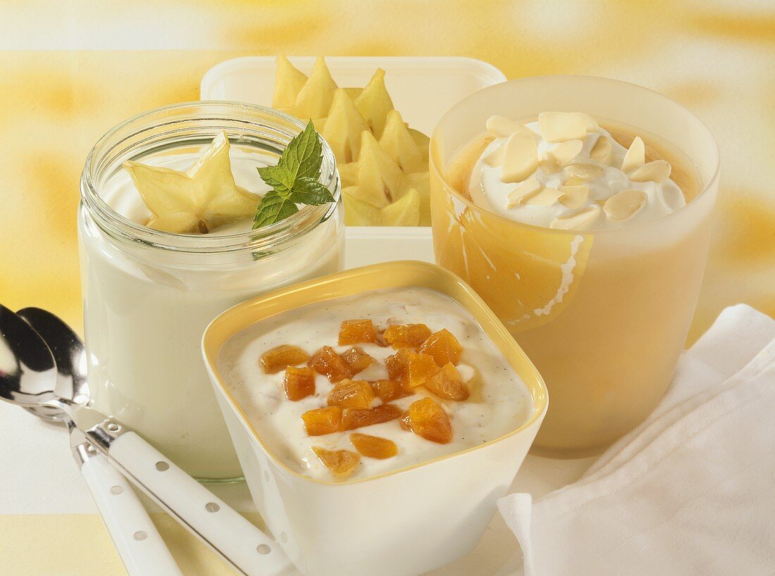 Apple puree with almond quark, vanilla yoghurt, lime cream