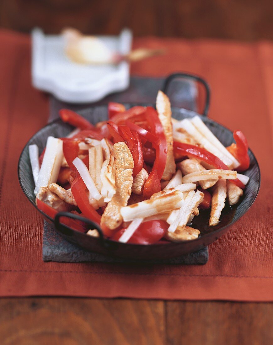 ‘Red and white’ turkey strips