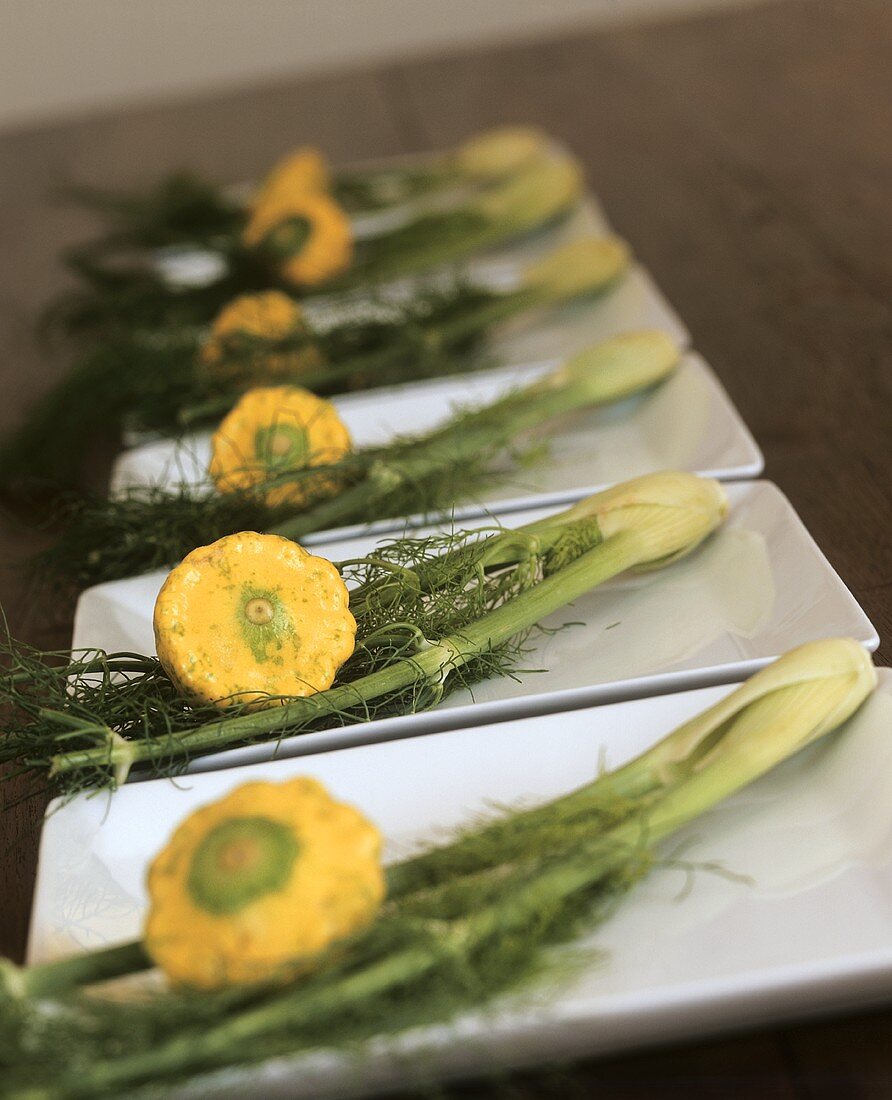 Fennel with patty pan squashes