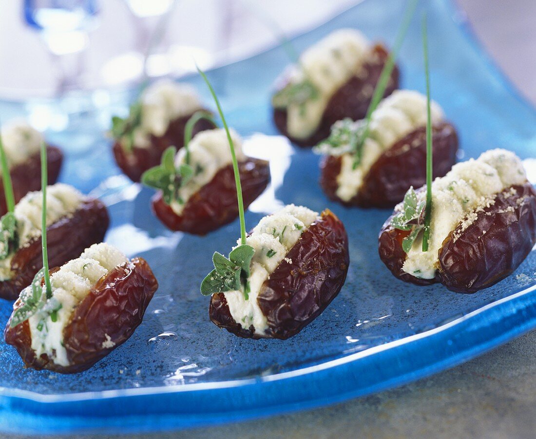 Dates stuffed with goat's cheese