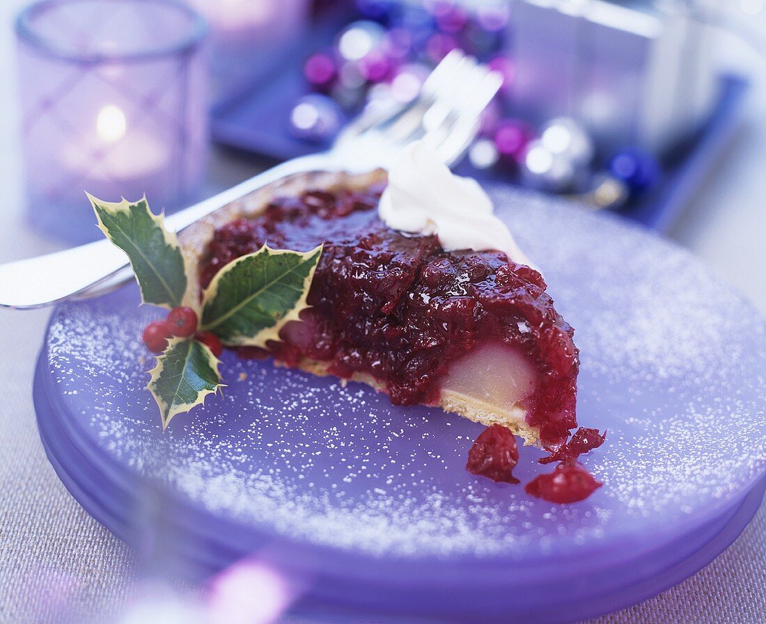A piece of berry tart for Christmas