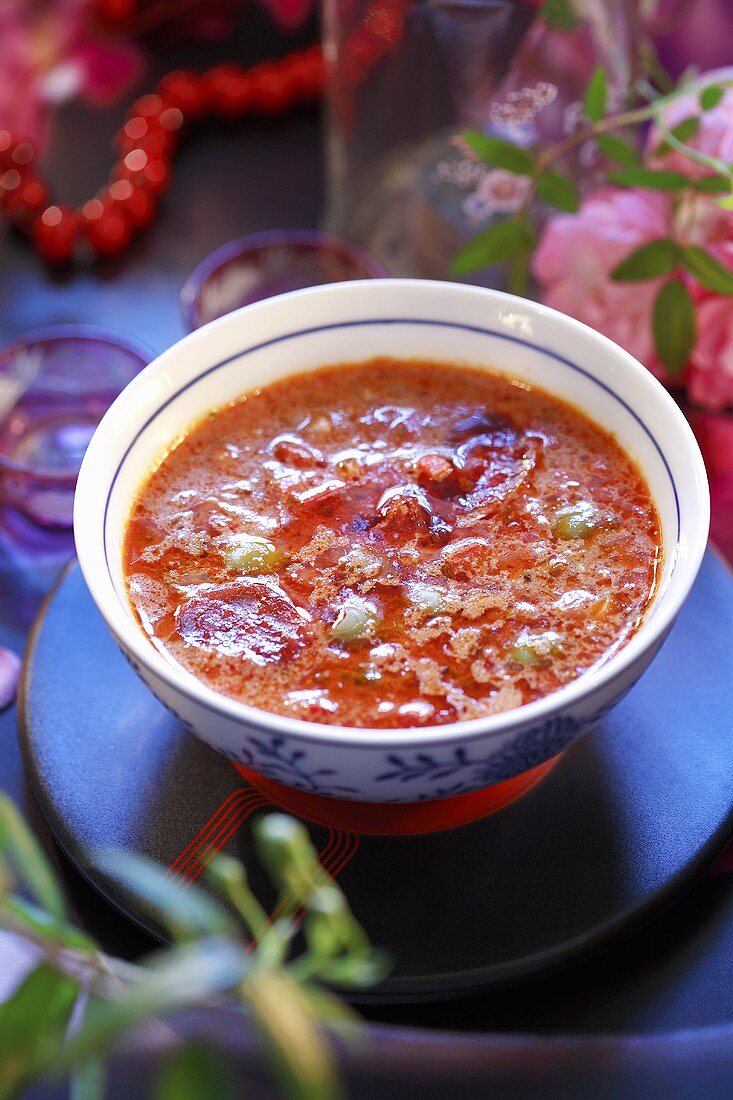 Gazpacho (Cold vegetable soup, Spain)