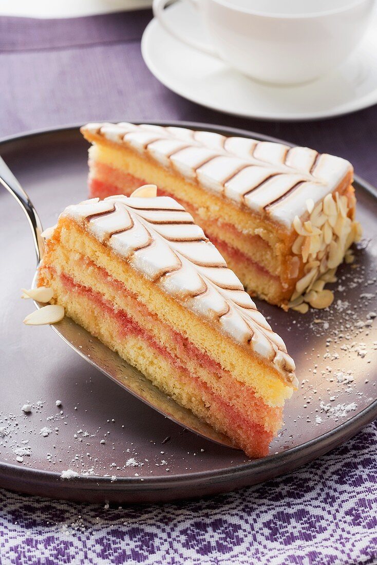 Punch cake with marzipan