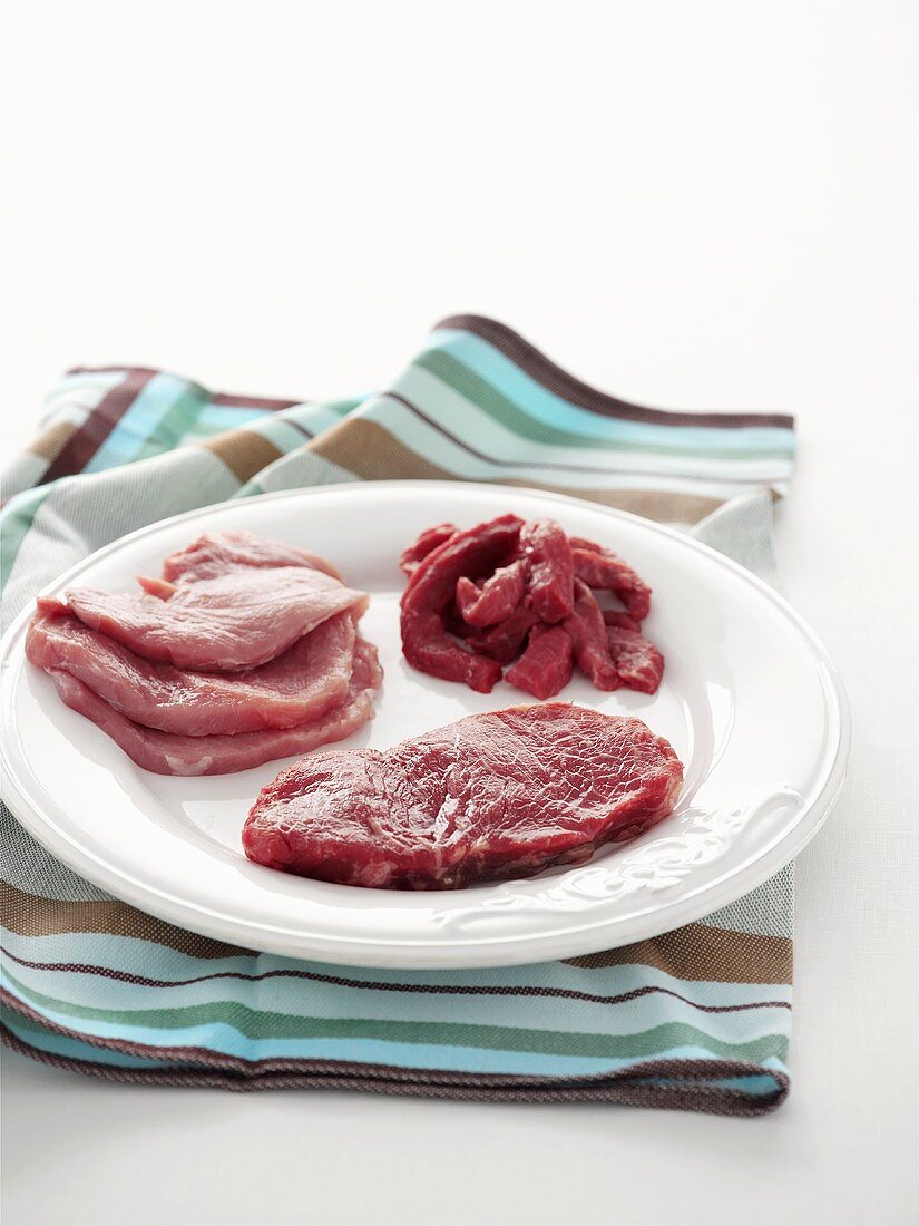 Low-fat meats on plate