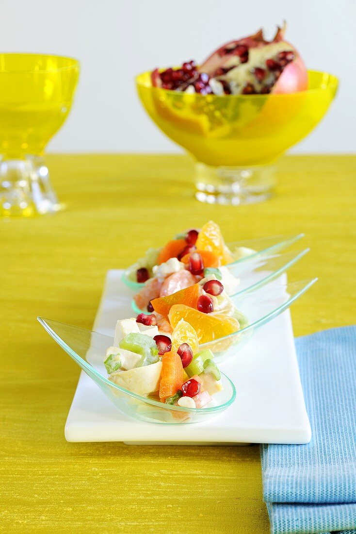 Fruit salad with chicken
